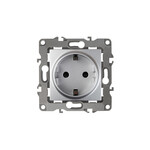 Розетка ЭРА 2P+E Schuko, 12-2001-03, 16A-250В, IP20, серия ЭРА12, без м.лапок, алюминий, Б0014683