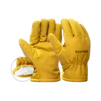 Утеплённые кожаные перчатки KRAFTOOL Extrem Winter, защита от мех. воздействий, размер 10 (XL), 1137-XL