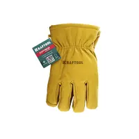 Утеплённые кожаные перчатки KRAFTOOL Extrem Winter, защита от мех. воздействий, размер 10 (XL), 1137-XL