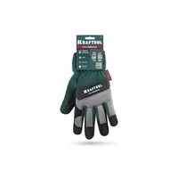 Профессиональные комбинированные перчатки KRAFTOOL Ultimate, искусственная кожа, для сенсорных экранов, размер 9 (L), 11299-L