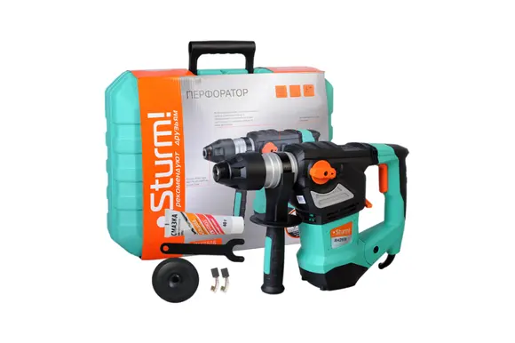 Перфоратор STURM! RH2518, SDS Plus, 1850 Вт, 3 режима, 900 об/мин, 4400 уд/мин, в кейсе