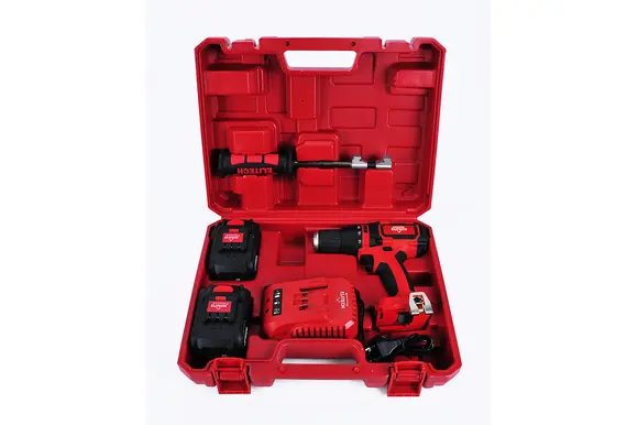 Бесщеточная ударная дрель-шуруповерт Elitech ДА 18УБЛ2, 2 АКБ (4,0 Ач), 191609