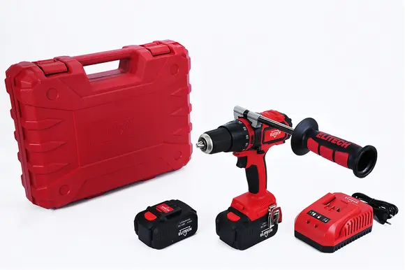 Бесщеточная ударная дрель-шуруповерт Elitech ДА 18УБЛ2, 2 АКБ (4,0 Ач), 191609