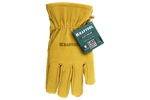 Кожаные перчатки KRAFTOOL Extrem, защита от мех. воздействий, размер 10 (XL), 1136-XL