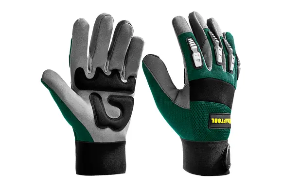 Профессиональные комбинированные перчатки KRAFTOOL Extrem, антивибрационные с резиновыми накладками, размер 10 (XL), 11287-XL