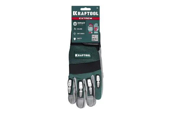Профессиональные комбинированные перчатки KRAFTOOL Extrem, антивибрационные с резиновыми накладками, размер 10 (XL), 11287-XL