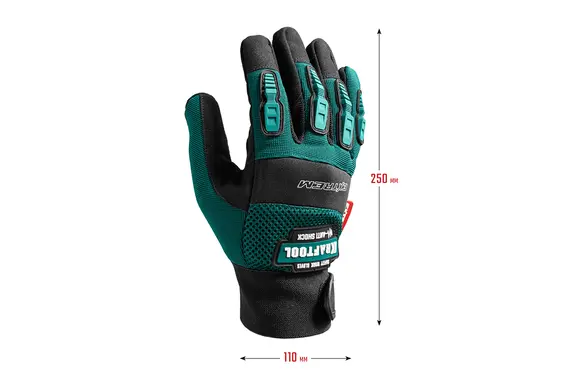 Профессиональные комбинированные перчатки KRAFTOOL Extrem, антивибрационные с резиновыми накладками, размер 9 (L), 11287-L