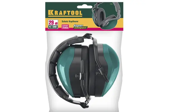 Защитные наушники KRAFTOOL Profi-29, шарнирное крепление чашек с защитой до 109дБ, размер средний (N), 11362