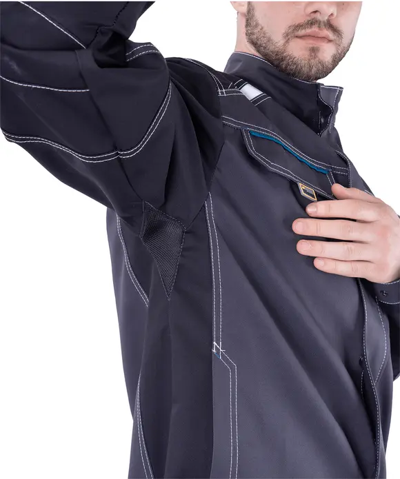 Летняя рабочая куртка ТУРБО SAFETY, цвет темно-серый/черный, Iform, размер 96-100, 158-164, Кур 1604