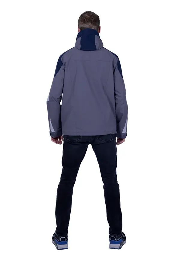 Летняя рабочая куртка-штормовка РЕСПЕКТ, цвет серый-т/синий, Iform, размер 104-108, 170-176, Кур 703