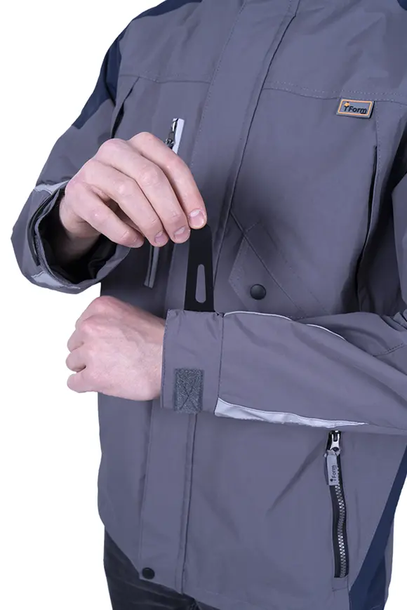 Летняя рабочая куртка-штормовка РЕСПЕКТ, цвет серый-т/синий, Iform, размер 104-108, 170-176, Кур 703