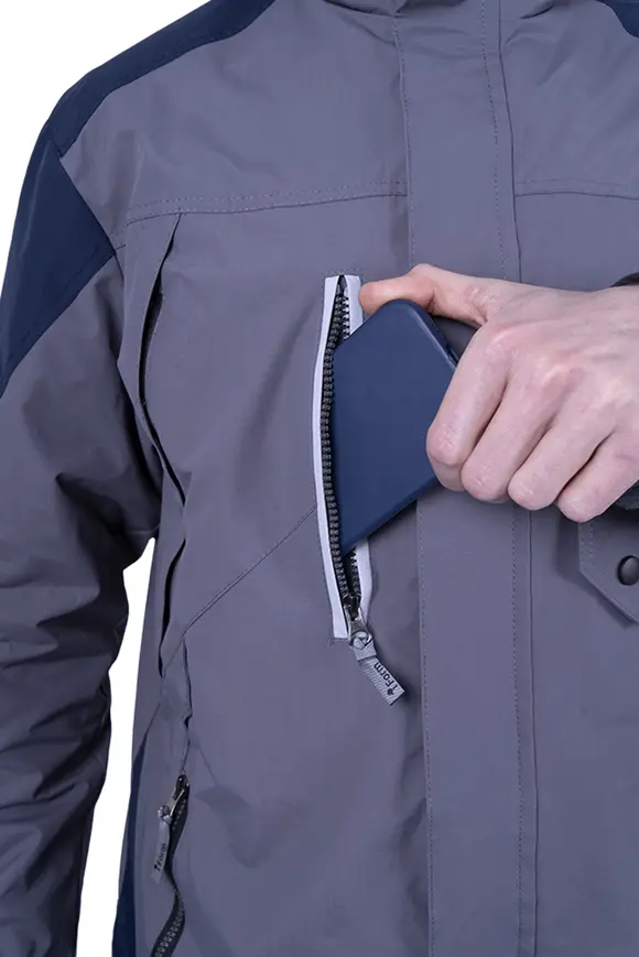 Летняя рабочая куртка-штормовка РЕСПЕКТ, цвет серый-т/синий, Iform, размер 112-116, 170-176, Кур 703