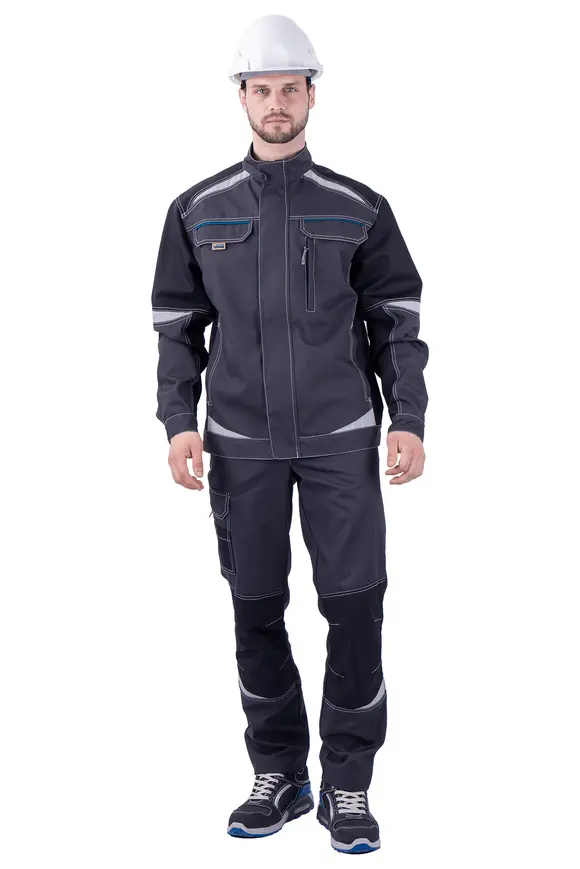 Летняя рабочая куртка ТУРБО SAFETY, цвет темно-серый/черный, Iform, размер 112-116, 158-164, Кур 1604