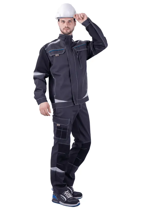 Летняя рабочая куртка ТУРБО SAFETY, цвет темно-серый/черный, Iform, размер 112-116, 158-164, Кур 1604