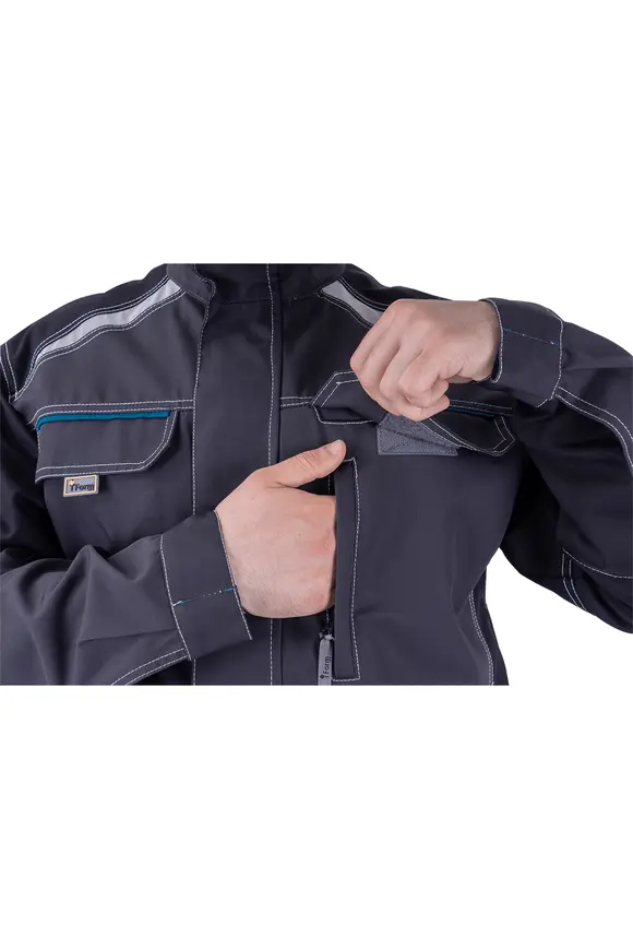 Летняя рабочая куртка ТУРБО SAFETY, цвет темно-серый/черный, Iform, размер 96-100, 158-164, Кур 1604