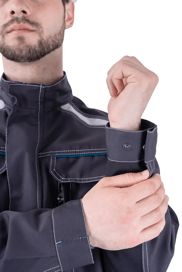 Летняя рабочая куртка ТУРБО SAFETY, цвет темно-серый/черный, Iform, размер 104-108, 158-164, Кур 1604